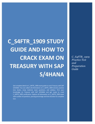 How to Prepare for C_S4FTR_1909 exam on Treasury with SAP S/4HANA