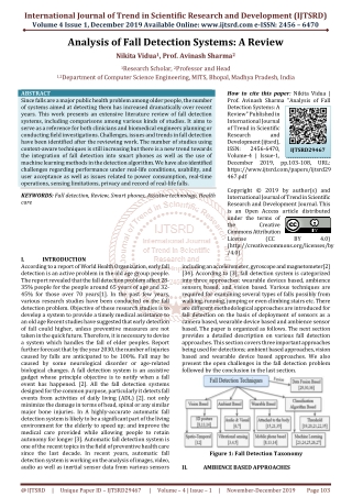 Analysis of Fall Detection Systems: A Review