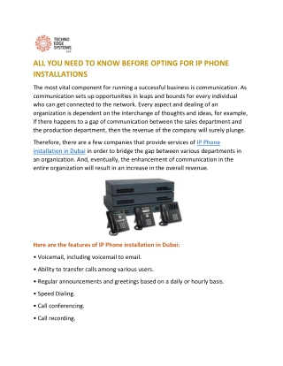 All you Need to Know Before Opting for IP Phone Installations