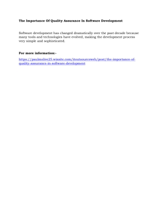 The Importance Of Quality Assurance In Software Development