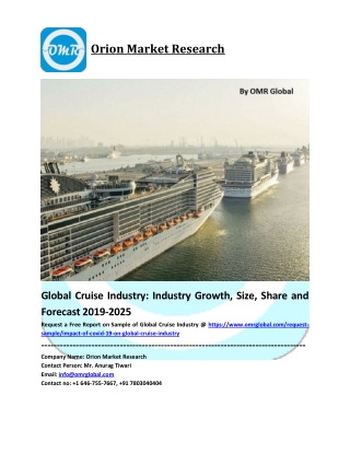 Global Cruise Industry Growth, Size, Share, Industry Report and Forecast to 2019-2025