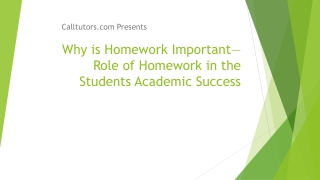 Why is Homework Important—Role of Homework in the Students Academic Success