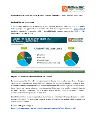 Pet Food Market Trends, Overview, Current Scenario And Future Growth Forecast, 2019 – 2029