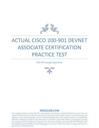 ACTUAL CISCO 200-901 DEVNET ASSOCIATE CERTIFICATION PRACTICE TEST
