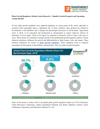 Plant Growth Regulators Market Latest Research – Valuable Growth Prospects and Upcoming Trends till 2026