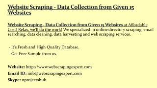 Website Scraping - Data Collection from Given 15 Websites