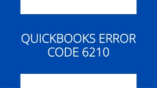 QuickBooks Error Code 6210 0