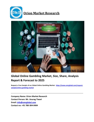 Global Online Gambling Market Growth, Size, Share, Industry Report and Forecast 2019-2025