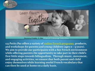 Toddler French Classes - 123 Petits Pas