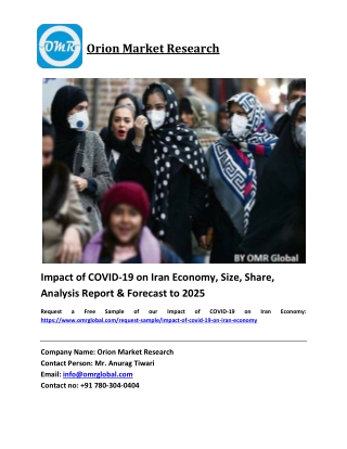 Impact of COVID-19 on Iran Economy Growth, Size, Share, Industry Report and Forecast 2019-2025
