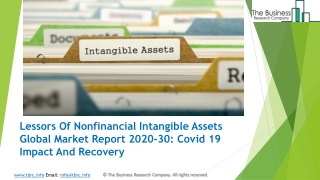 Global Lessors Of Nonfinancial Intangible Assets Market Report 2020-2030 | Covid 19 Impact And Recovery