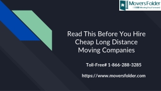 Read this B’4 you Hire Cheap Long Distance Moving Companies