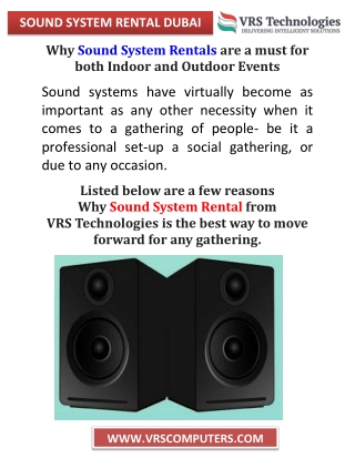 Sound System Rental Dubai - Speakers, DJ Equipment