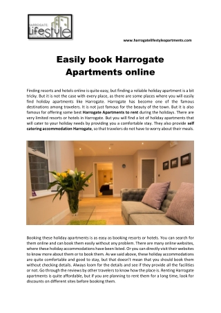 Easily book Harrogate Apartments online