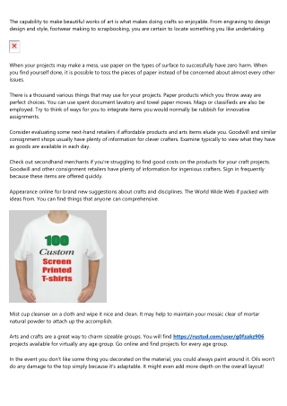 Artists And Crafters: You Have To Read Through This!