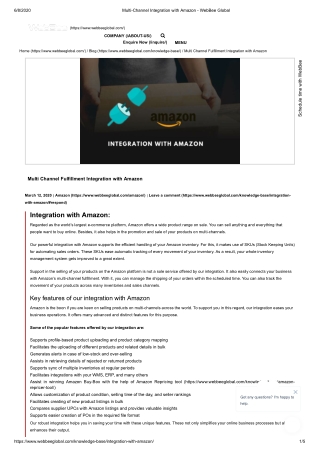 Multi Channel Fulfillment Integration with Amazon