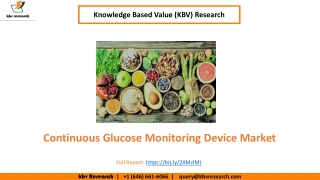Continuous Glucose Monitoring Device Market size is expected to reach $8.5 billion by 2026 - KBV Research