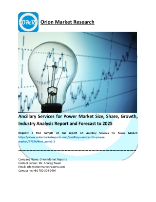 Ancillary Services for Power Market