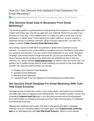 How Do I Get Genuine And Updated Email Database For Email Marketing?