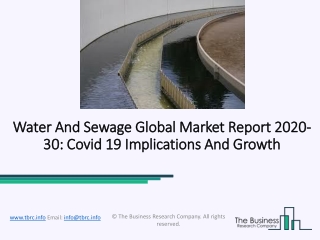 Water And Sewage Market Industry Growth Analysis And Forecast To 2030