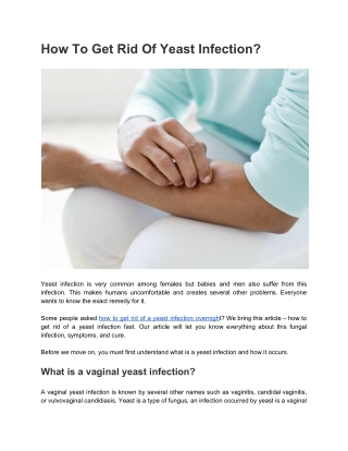 How To Get Rid Of Yeast Infection?
