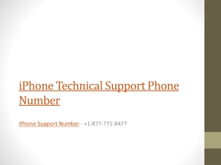 Contact iPhone Support Number  1 877-771-8477