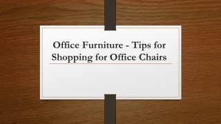 Office Furniture - Tips for Shopping for Office Chairs