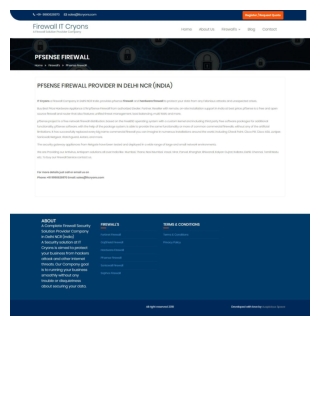 Pfsense Firewall Provider Company Delhi in India - Firewall IT Cryons