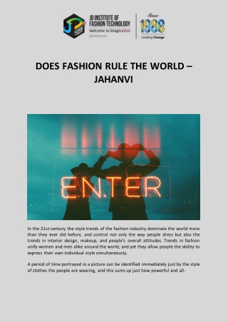 DOES FASHION RULE THE WORLD – JAHANVI