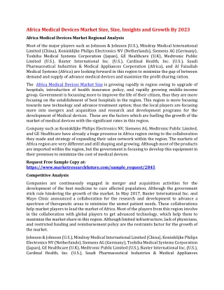 Africa Medical Devices Market Size, Size, Insights and Growth By 2023