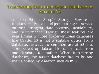 Transferring Data from Oracle Database to Amazon S3