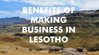 Benefits of Making Business in Lesotho | Buy & Sell Business