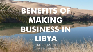 Benefits of Making Business in Libya | Buy & Sell Business