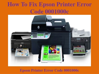 How To Fix Epson Printer Error Code 0001000c