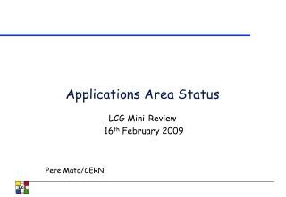 Applications Area Status