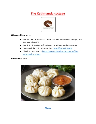 5% Off - The Kathmandu cottage west Melbourne menu, VIC