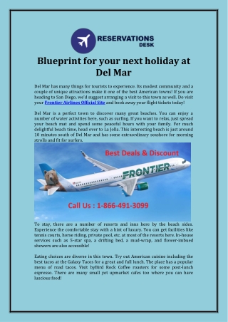 Blueprint for your next holiday at Del Mar