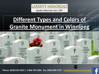 Different Types and Colors of Granite Monument in Winnipeg