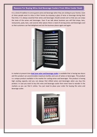 Reasons For Buying Wine And Beverage Coolers From Wine Cooler Deals