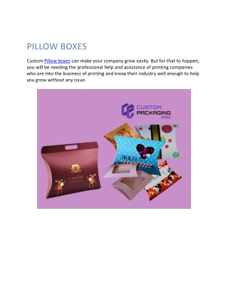 Pillow Boxes