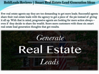 BoldLeads Reviews | Smart Real Estate Lead Generation Ideas