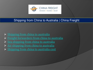 Sea shipping from china to australia