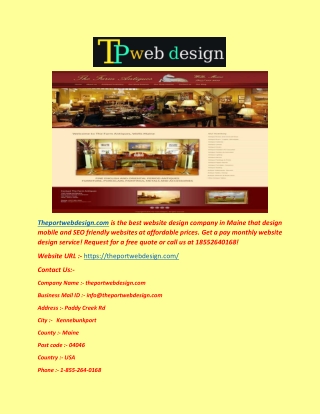 Maine Best Website Design Company -|  ( Theportwebdesign.com )