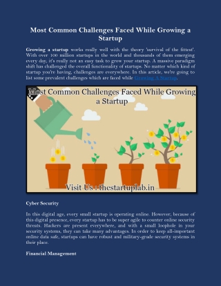 Most Common Challenges Faced While Growing a Startup