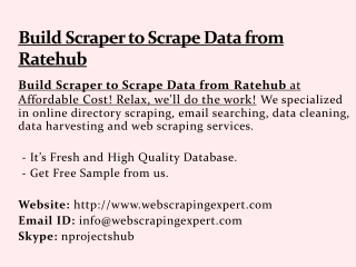 Build Scraper to Scrape Data from Ratehub