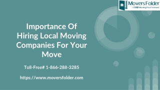  Importance of Hiring Local Moving Companies for your Move