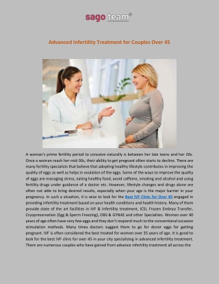 Advanced Infertility Treatment for Couples Over 45