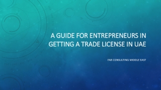 A Guide for Entrepreneurs in Getting a Trade License in UAE