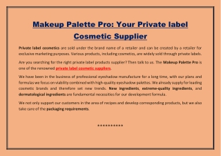 Makeup Palette Pro: Your Private label Cosmetic Supplier