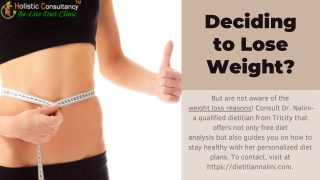 Deciding to lose weight?